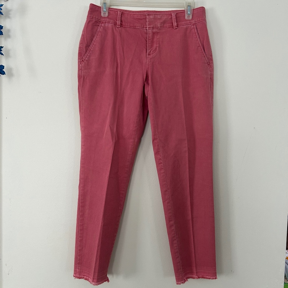 🍓Loft Pastel Salmon Crop Fray Hem Pants